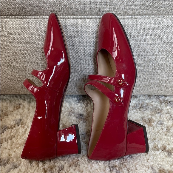 COACH Burgundy-Red Patent Leather Mary Jane With Block Heel - Picture 4 of 10